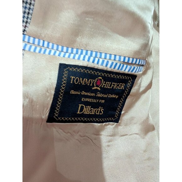 Tommy Hilfiger Mens Houndstooth Blazer 48L Wool/Silk Blend - Picture 7 of 7